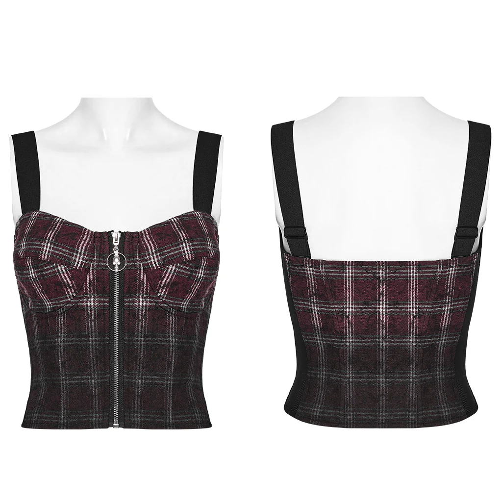 Punk gradient plaid vest - Image 6