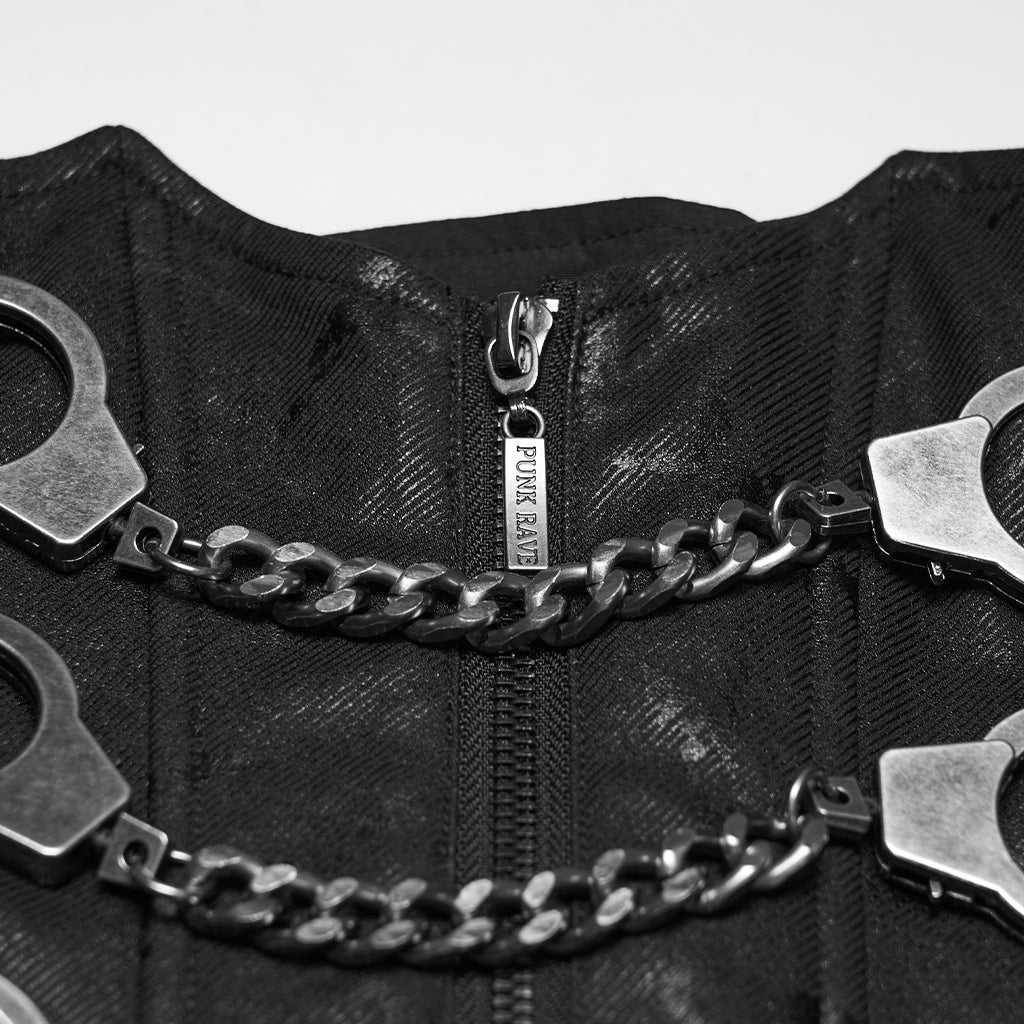 Punk Handcuffs Chain Corset - Image 3