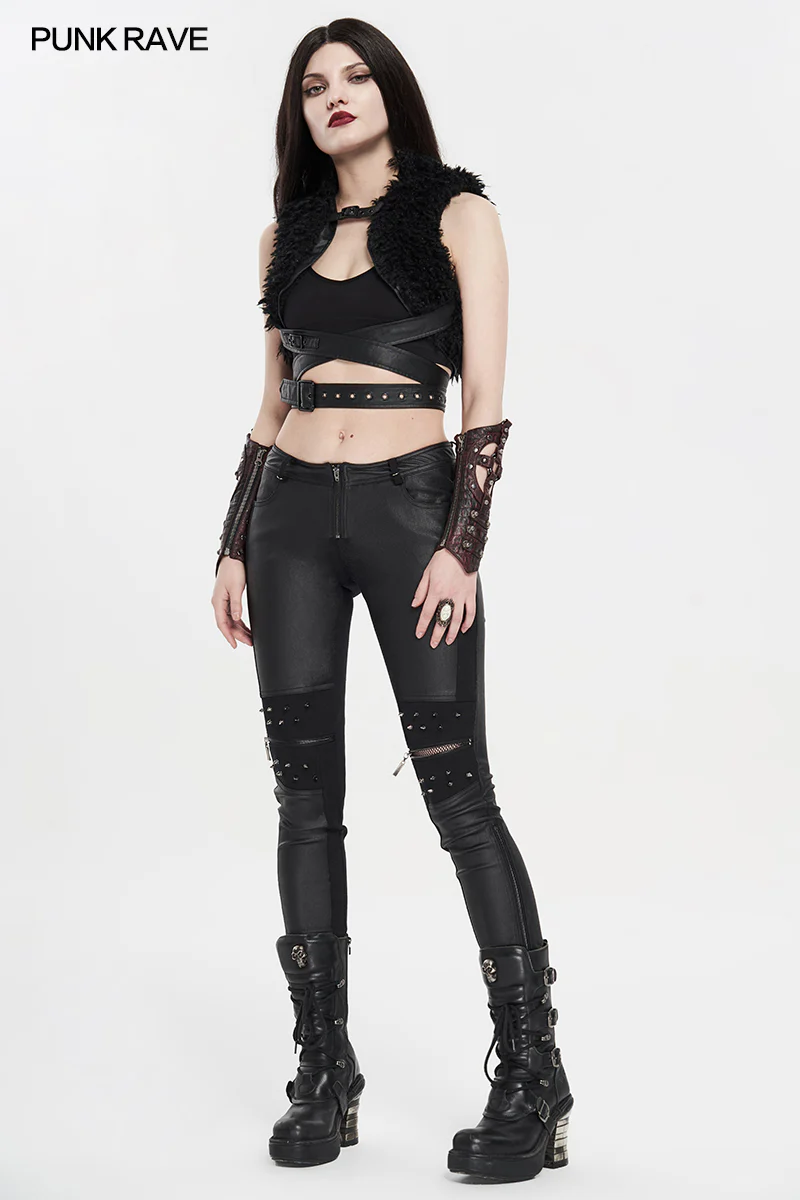 Punk Handsome Tight PU Leather Pants - Image 3