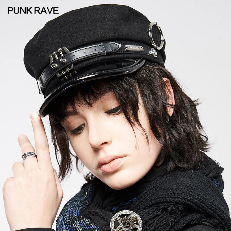 Punk handsome woolen beret - Image 2