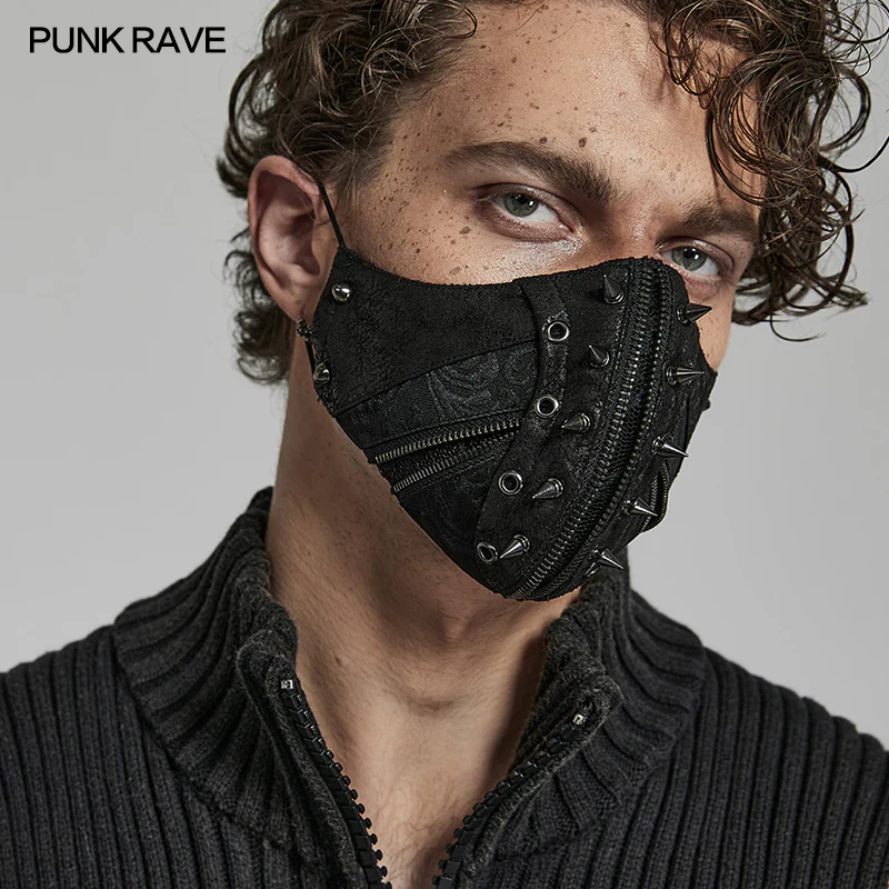 Punk hardcore spike face mask - Image 3