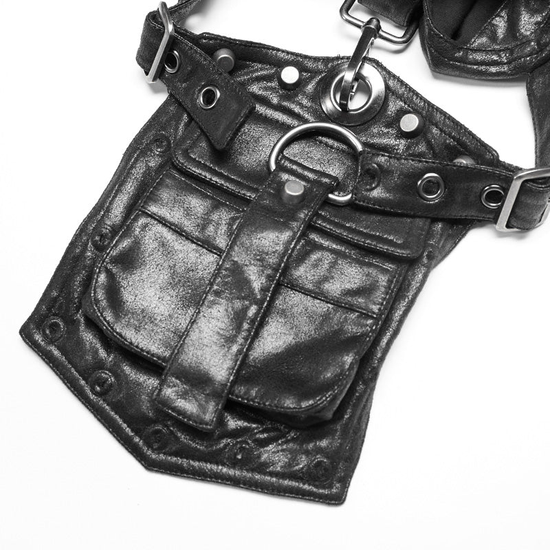Punk High Neck Pu Warrior Shoulder Accessory - Image 5