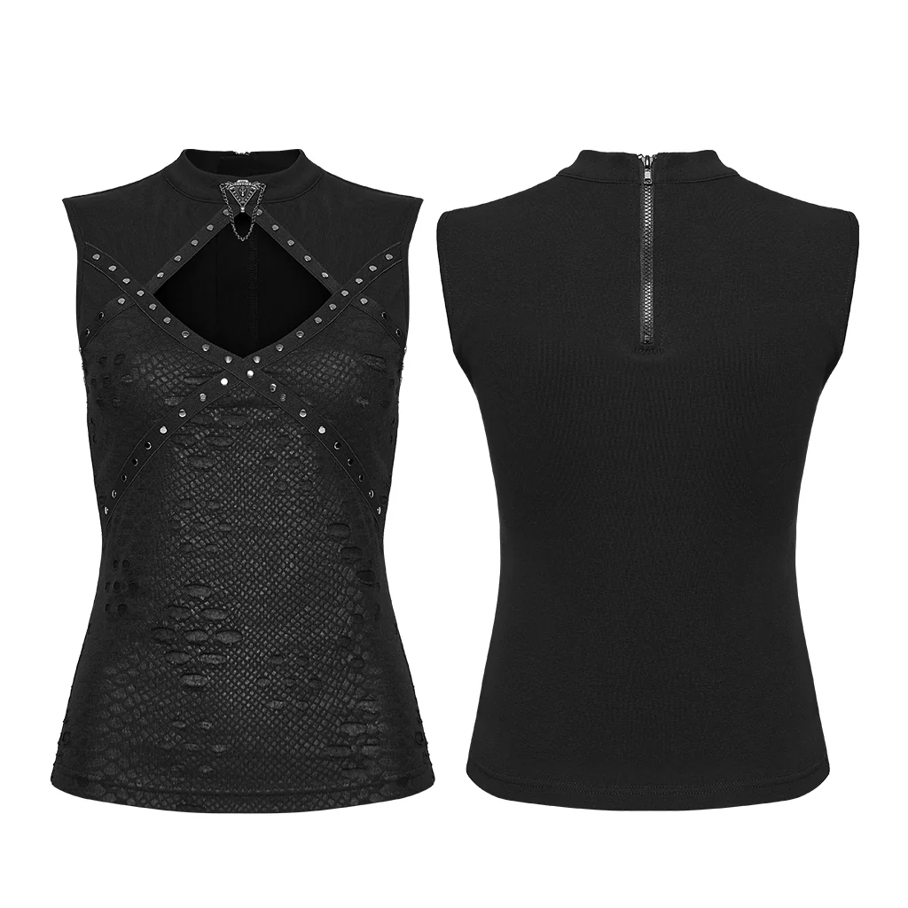 Punk hollow studed vest - Image 5