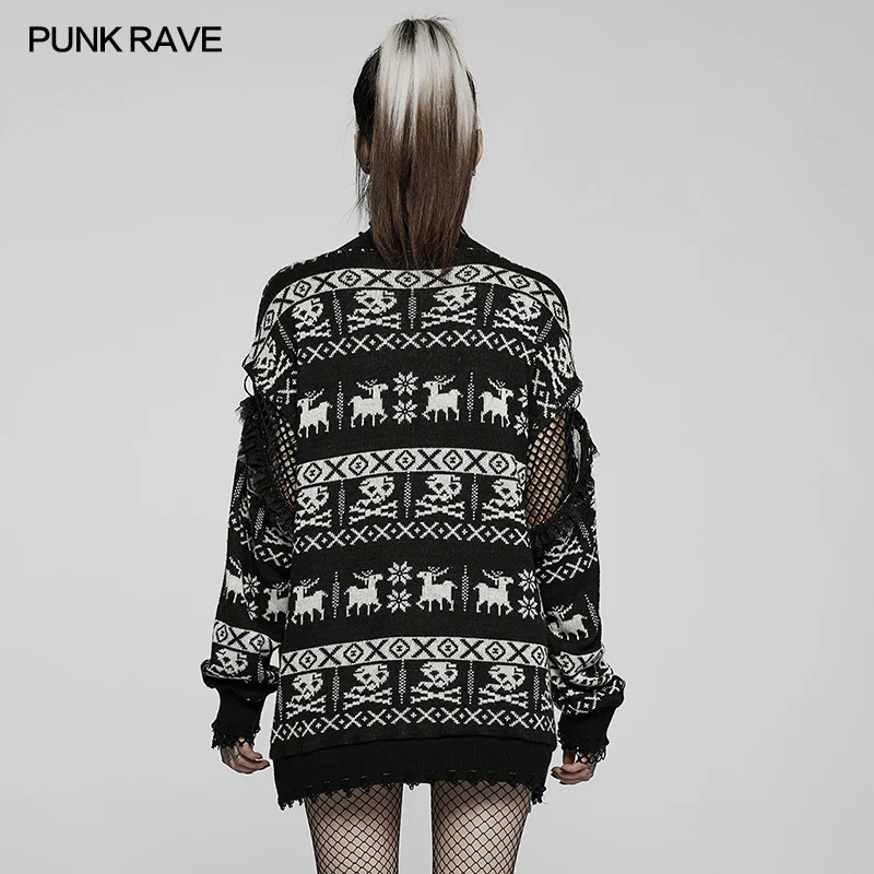 Punk loose pullover sweater - Image 3