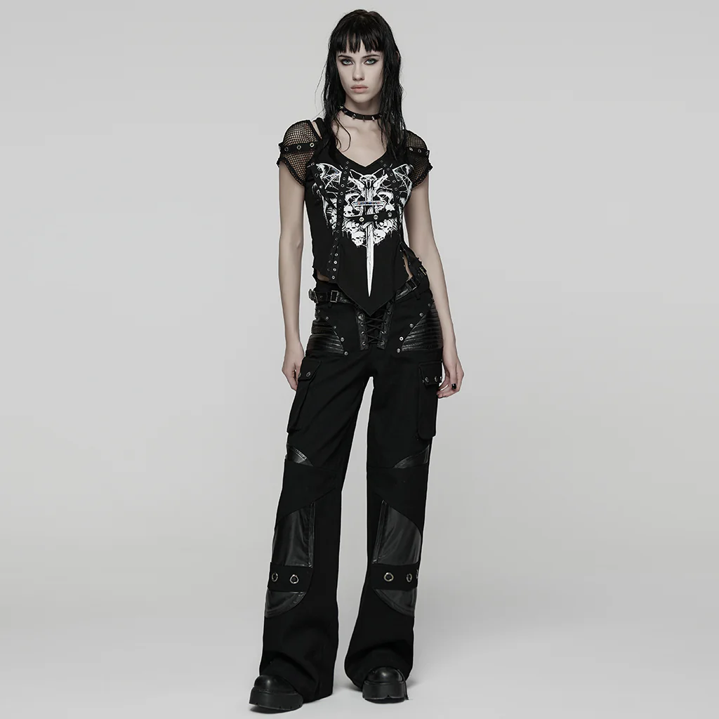 Punk Low-waist Wide-Leg Pants - Image 4