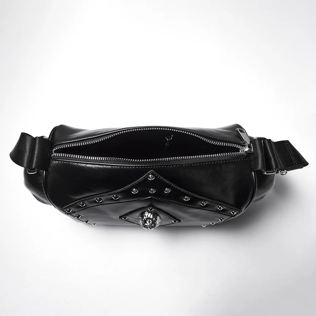 Punk Metal Leather Skull Bag - Image 6