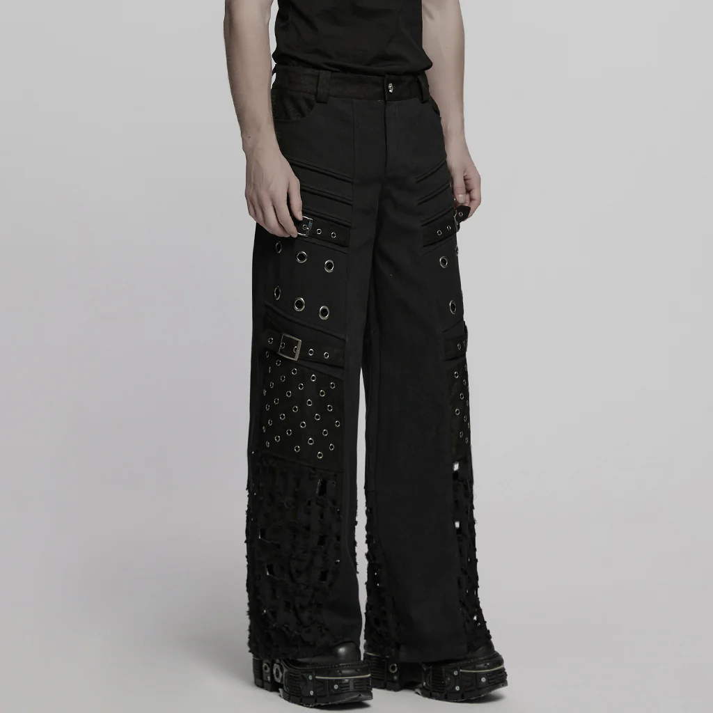 Punk Metallic Straight Pants - Image 2