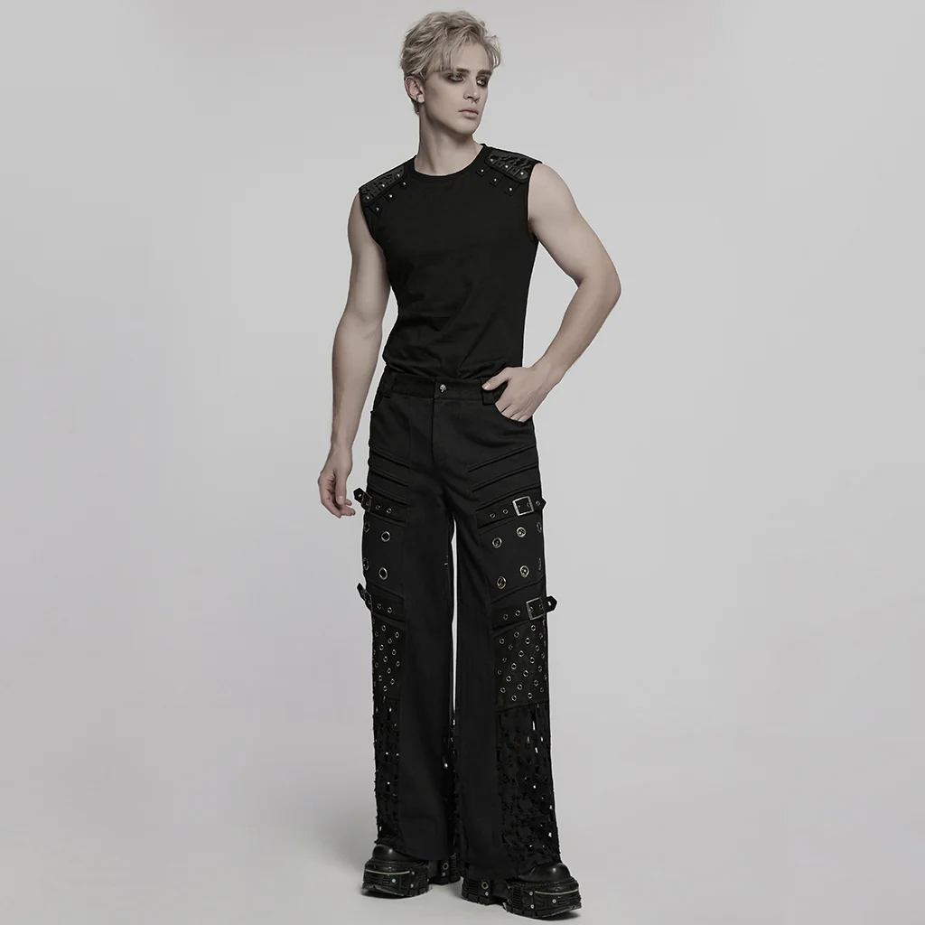 Punk Metallic Straight Pants - Image 4