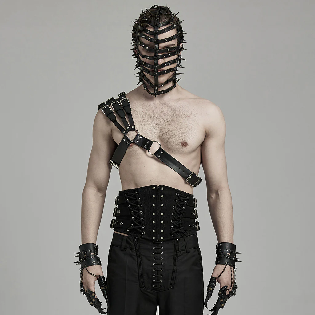 Punk one shoulder leather harness - Image 2