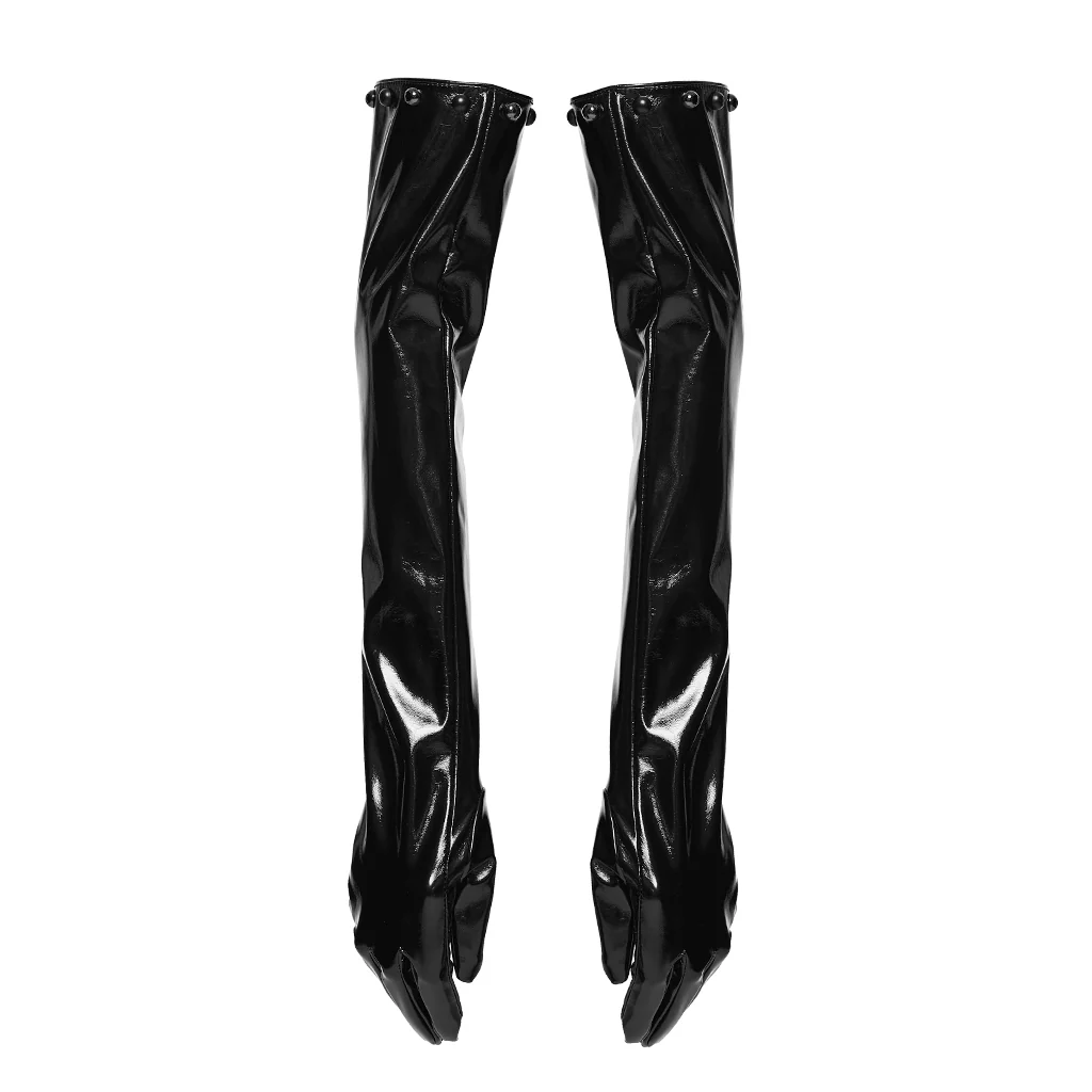 Punk patent leather gloves - Image 5