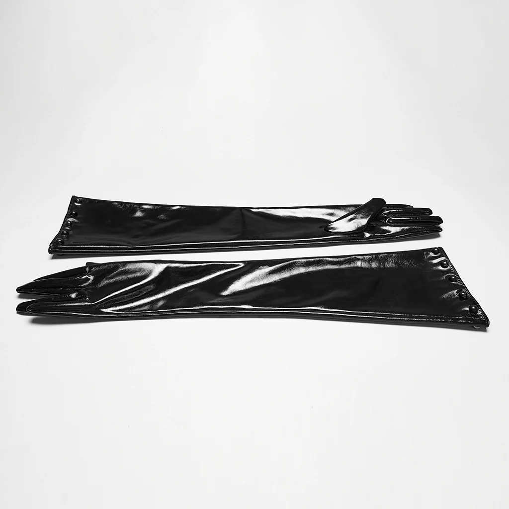 Punk patent leather gloves - Image 6