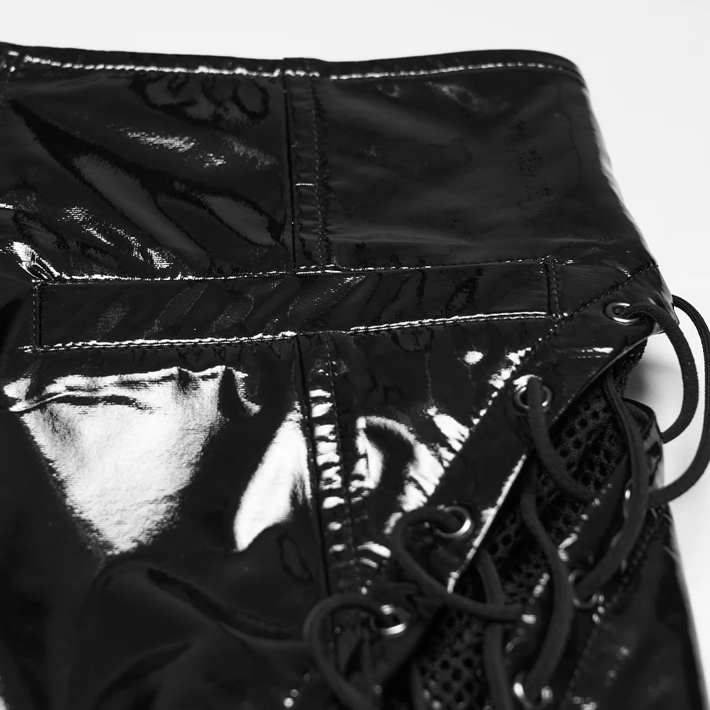 Punk patent leather military skirt - Image 9