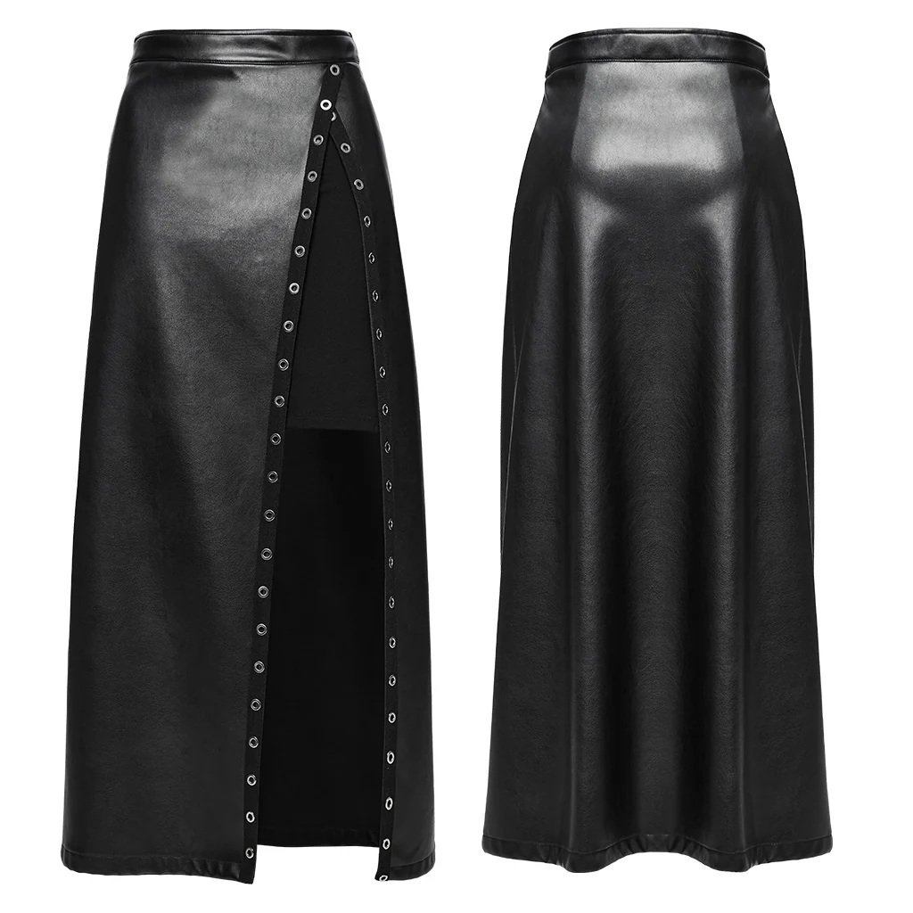 Punk Metal Leather Skirt - Image 5