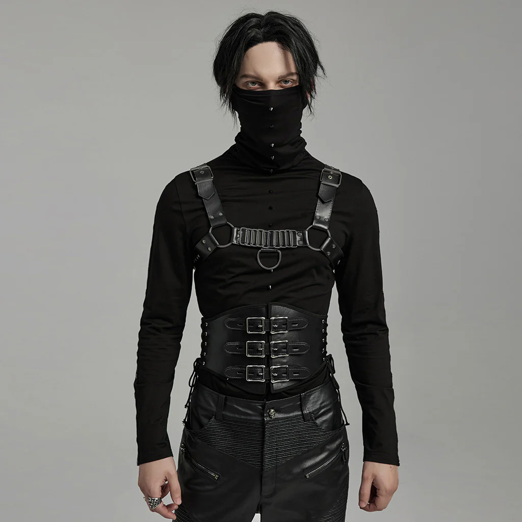 Punk PU Corset For Men - Image 11