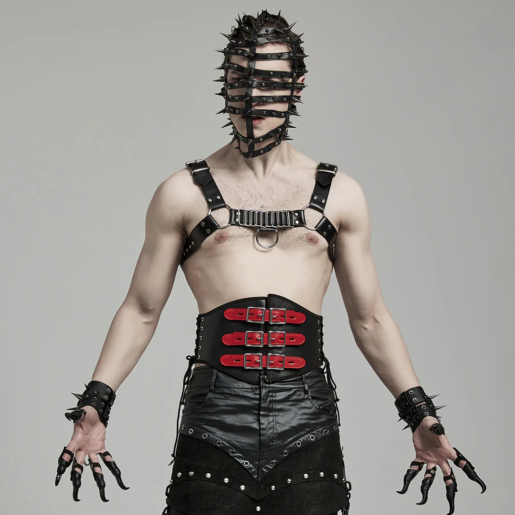 Punk PU Corset For Men - Image 2