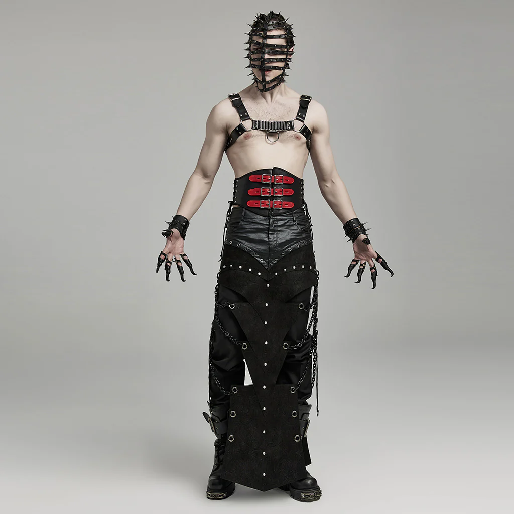 Punk PU Corset For Men - Image 8