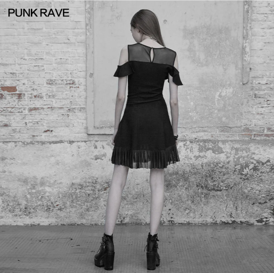 Punk Rave Mesh stitching chiffon short dress - Image 3