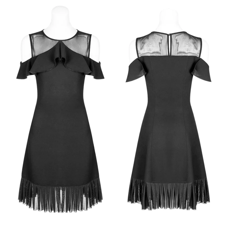 Punk Rave Mesh stitching chiffon short dress - Image 4
