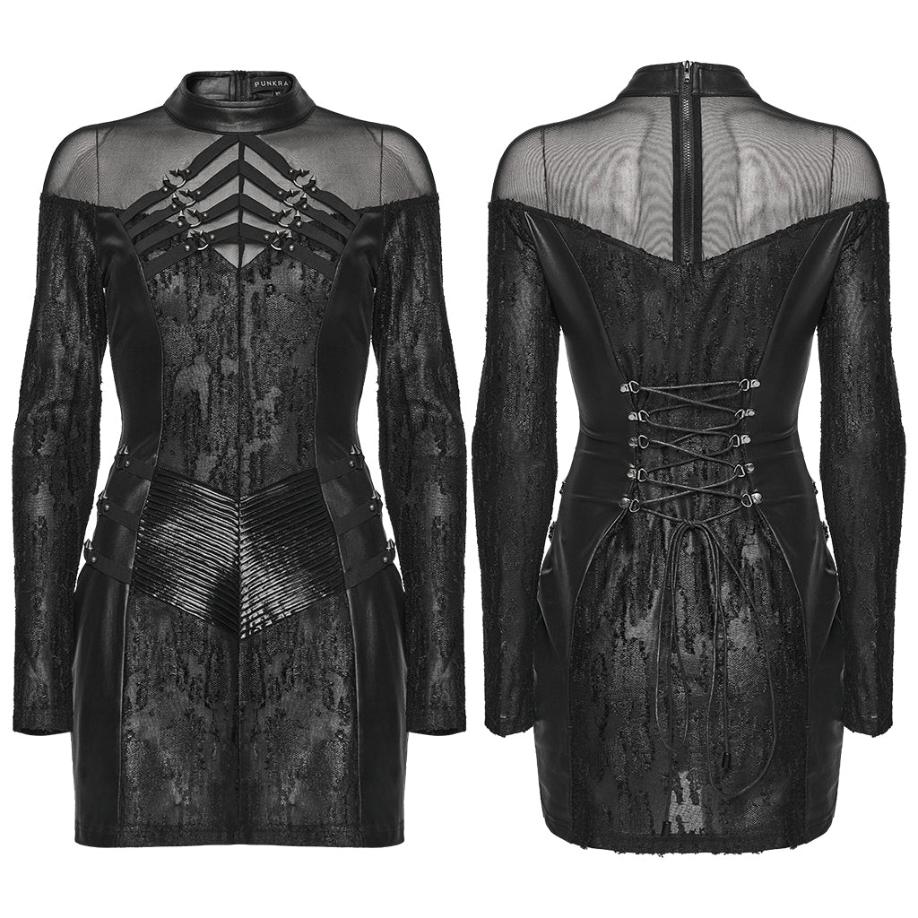 Punk Rebellious Sheer Mesh Dress - Image 5