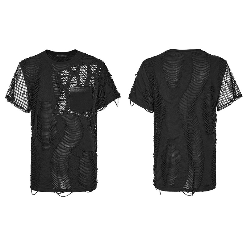 Punk ripped mest T-shirt - Image 3