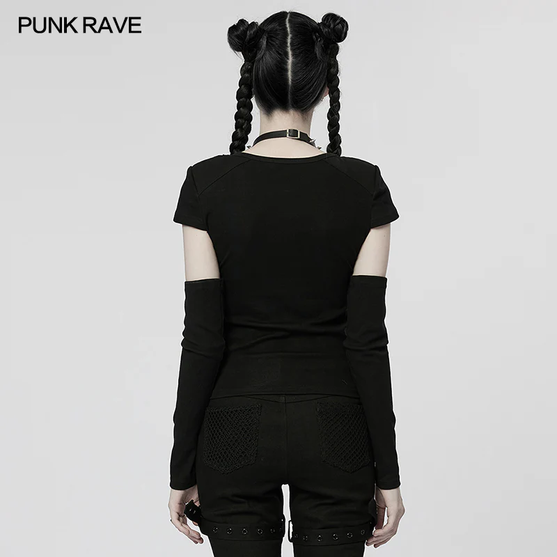 Punk Seperated Sleeves T-shirt - Image 3
