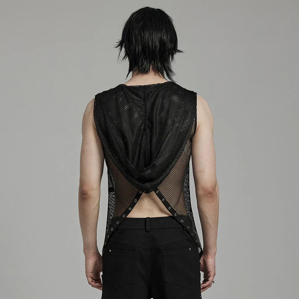 Punk Sexy hollow out hooded vest - Image 6