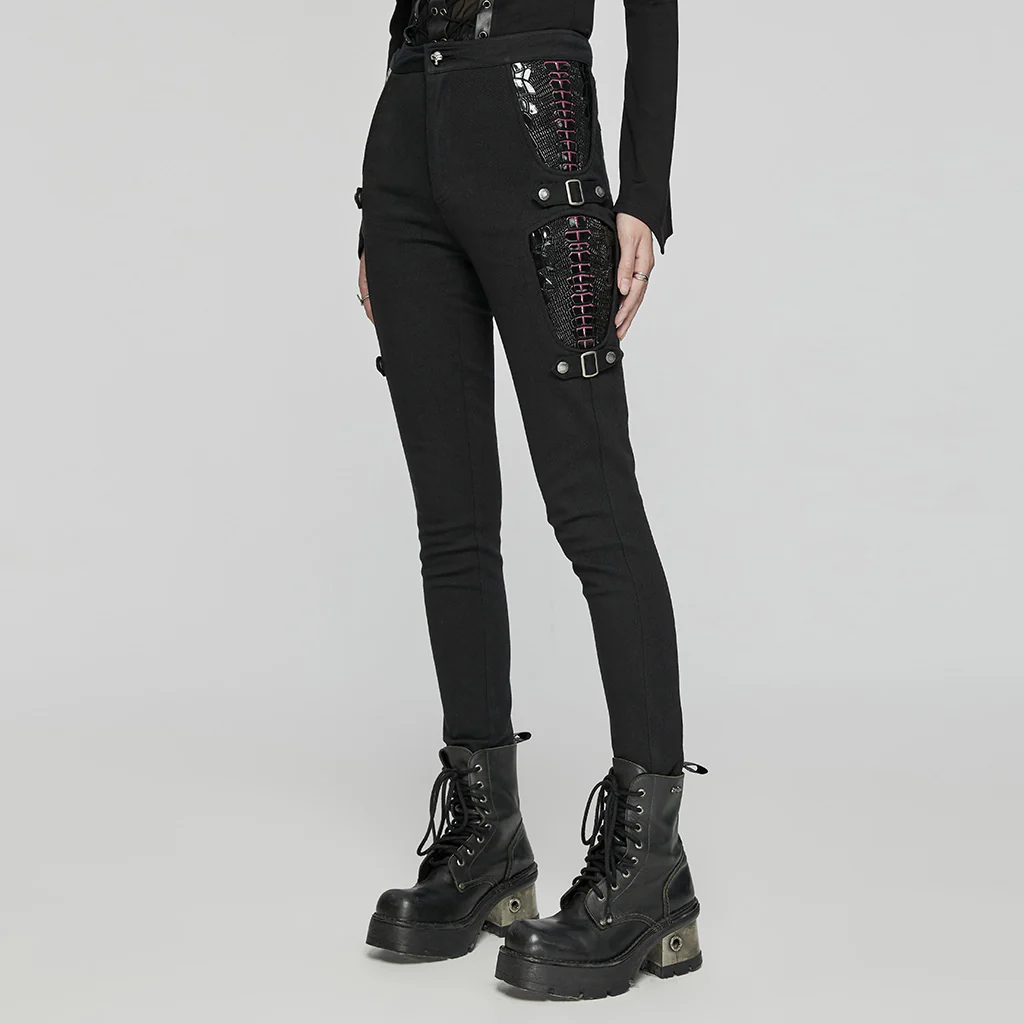 Punk skeleton leather  leggings - Image 2