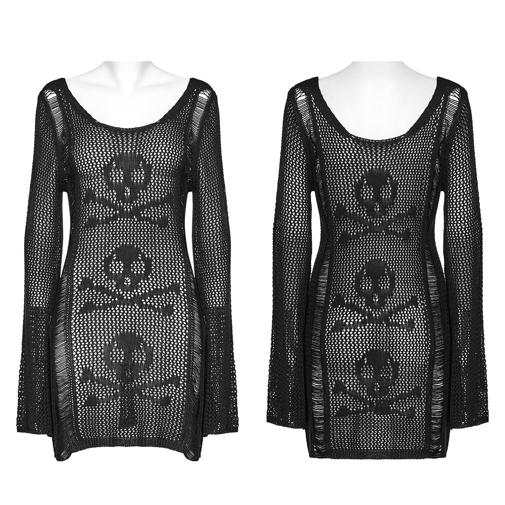 Punk Skull Knit Dress - Image 14