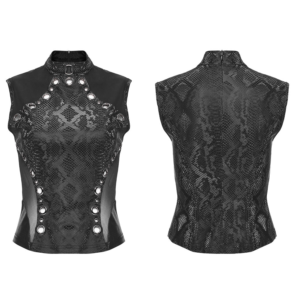 PUNK Snake Pattern Mesh Top - Image 6