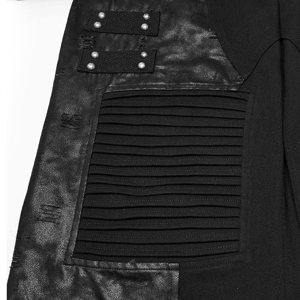 Punk street cracked leather pants - Image 8