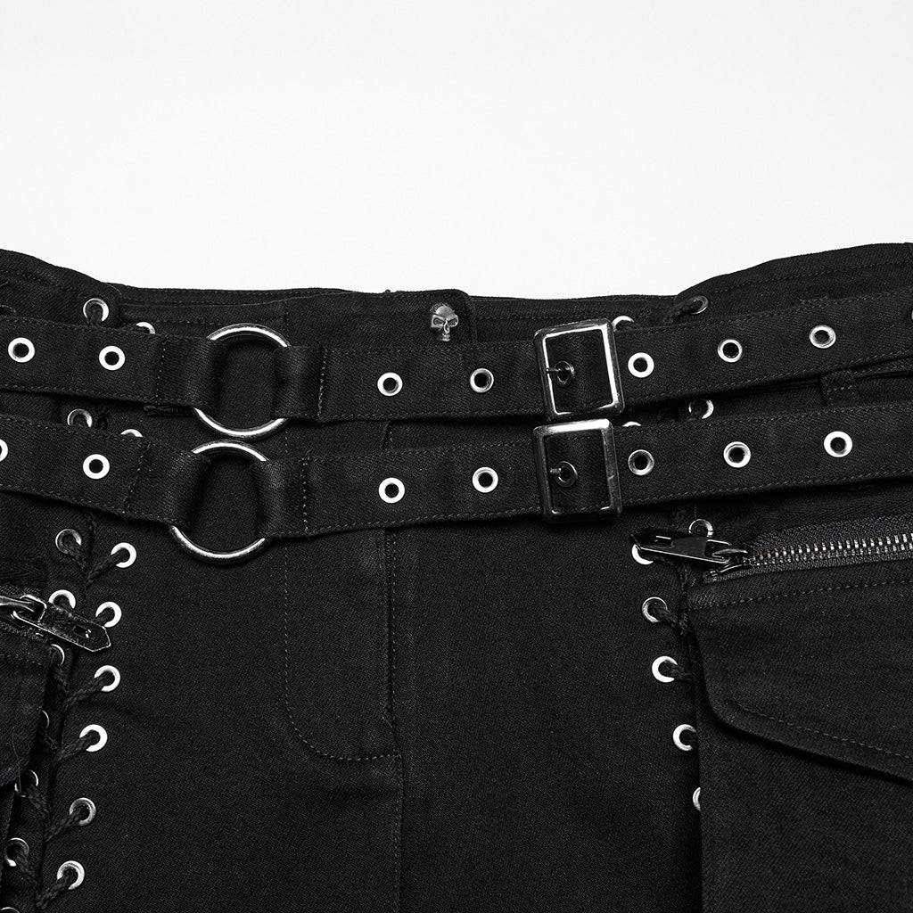 Punk stretch denim hollow shorts - Image 7