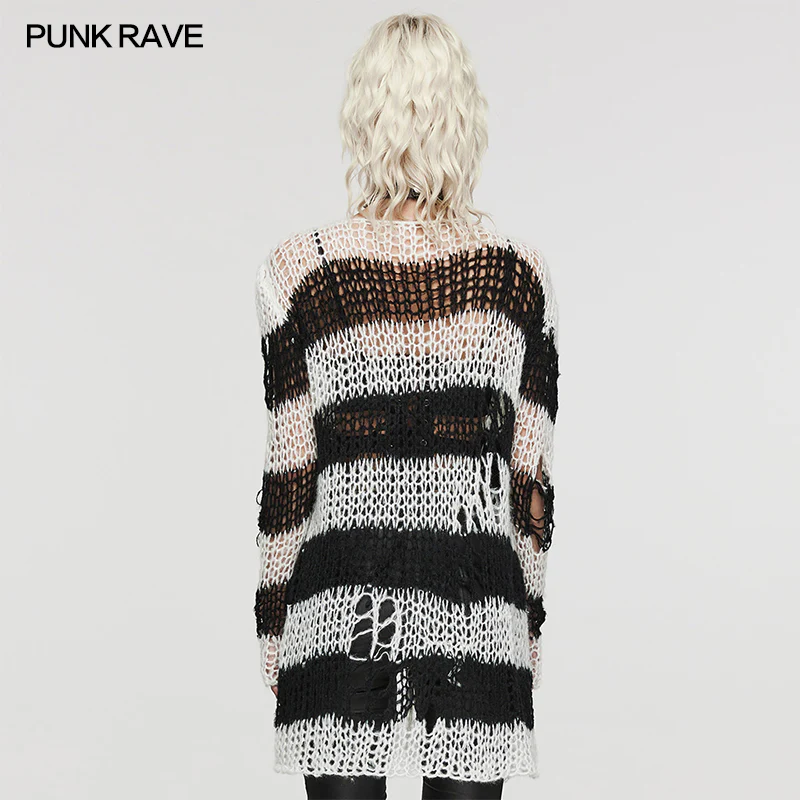 Punk striped cardigan sweater - Image 3
