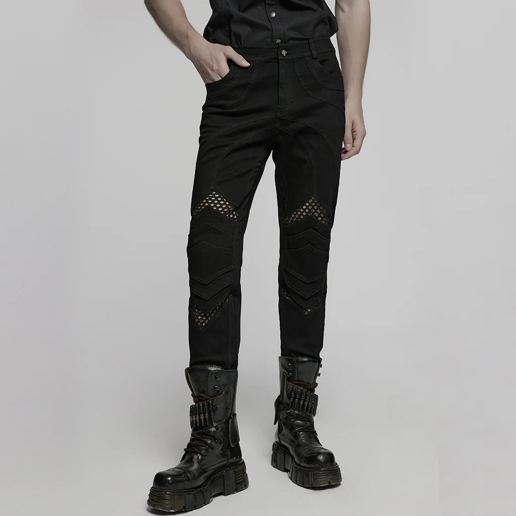 Punk structure tight pants