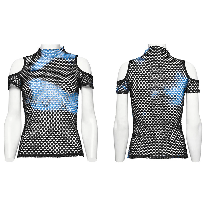 PUNK Tie-Dyed Mesh Short Sleeve T-shirt - Image 9
