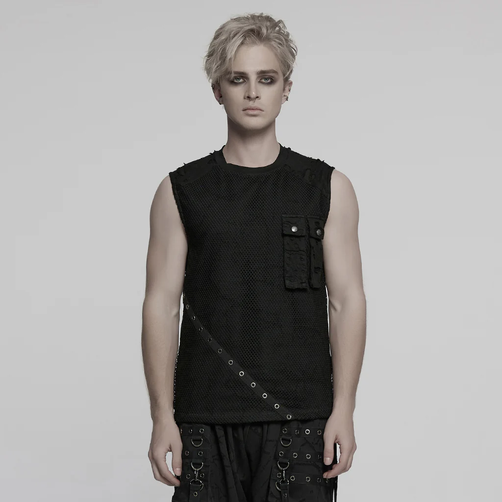 Punk Tie-dyed Vest For Men - Image 11