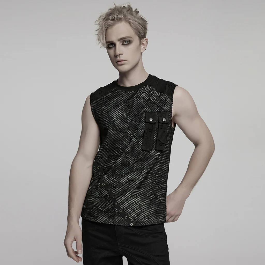 Punk Tie-dyed Vest For Men - Image 2