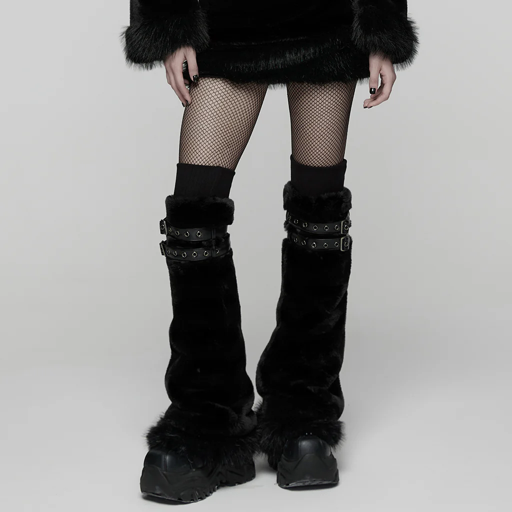 Punk Ultra-Soft Fur Leg Warmers - Image 4