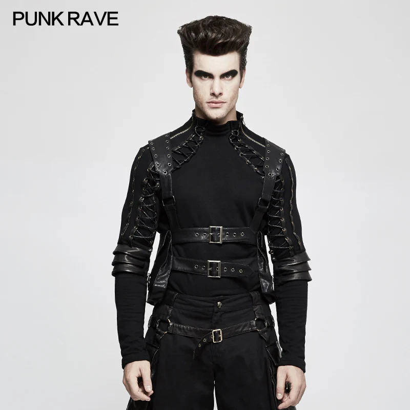 Rough-texture Punk Accessories Straps With Bags And Adjustable Buckle