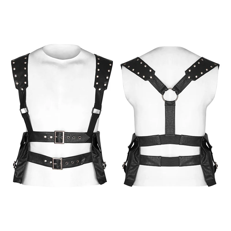 Rough-texture Punk Accessories Straps With Bags And Adjustable Buckle - Image 4