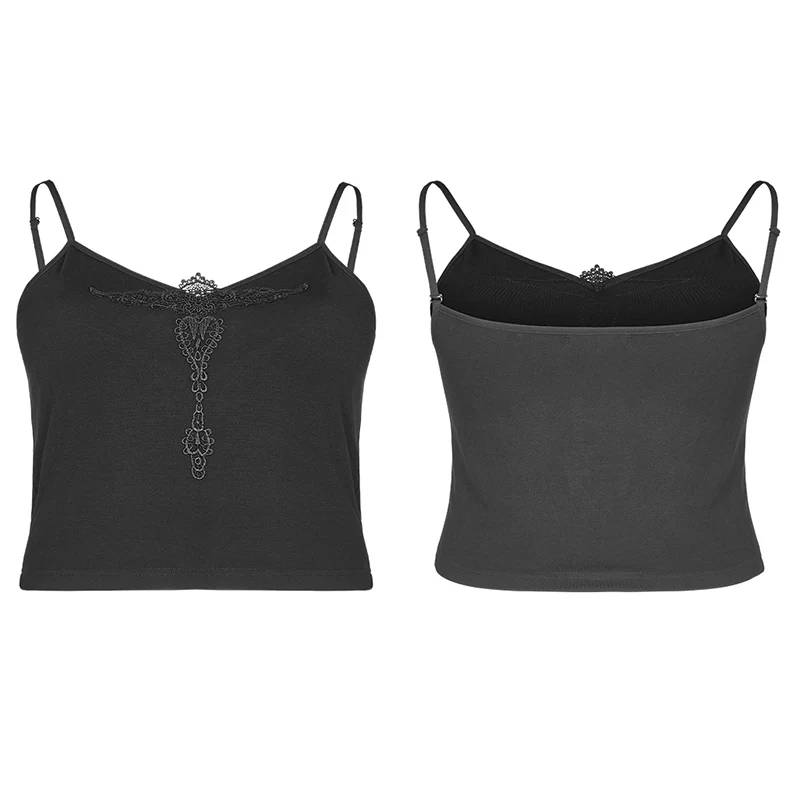 Sexy gothic velvet flower camisole - Image 4