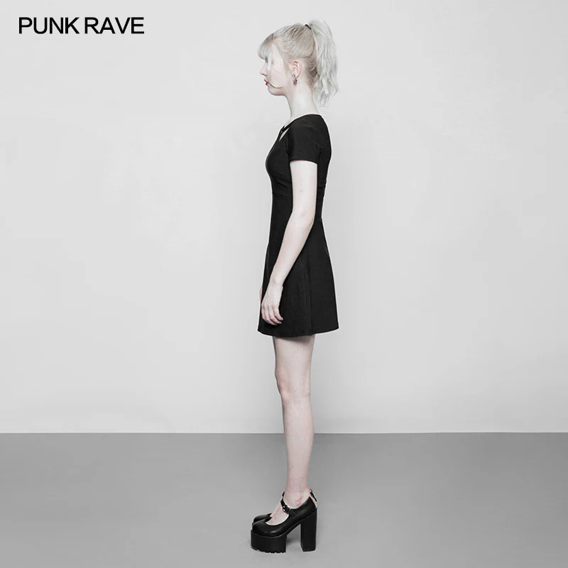 Sexy Hollow A Pendulum Slim Knitted Gothic Dress - Image 2