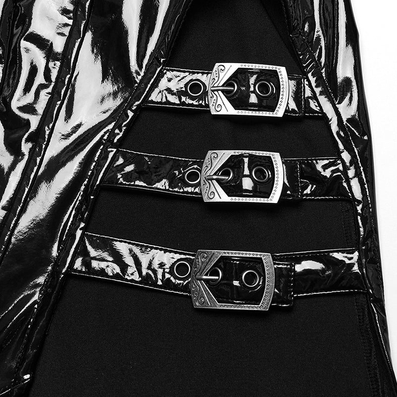 Sexy  Punk Glossy Leather Slit dress - Image 10