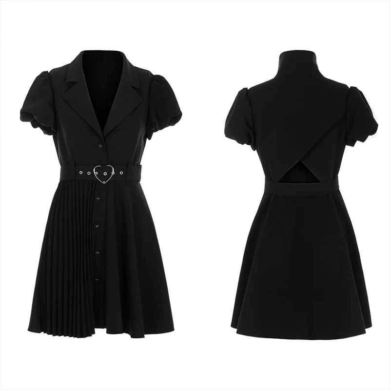 Shirt-style pleated dress - Image 4