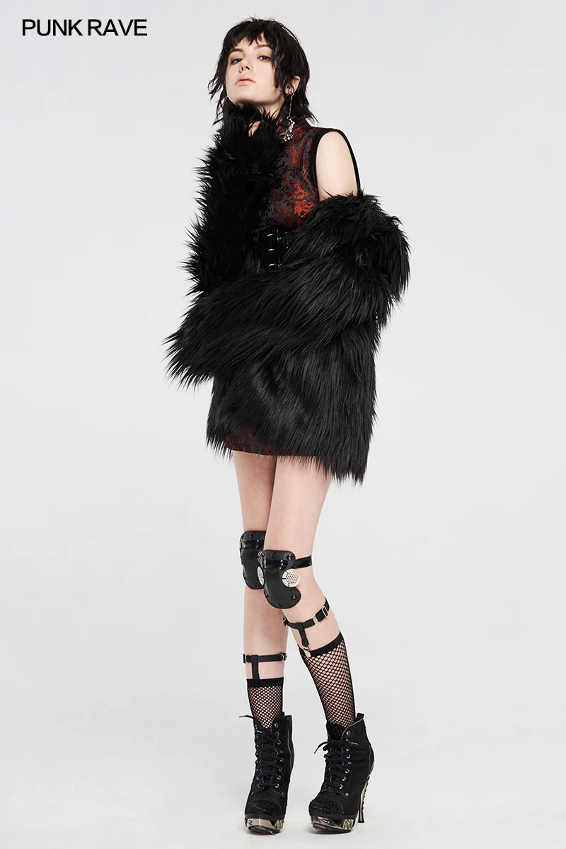 Simple punk imitation fur coat - Image 6