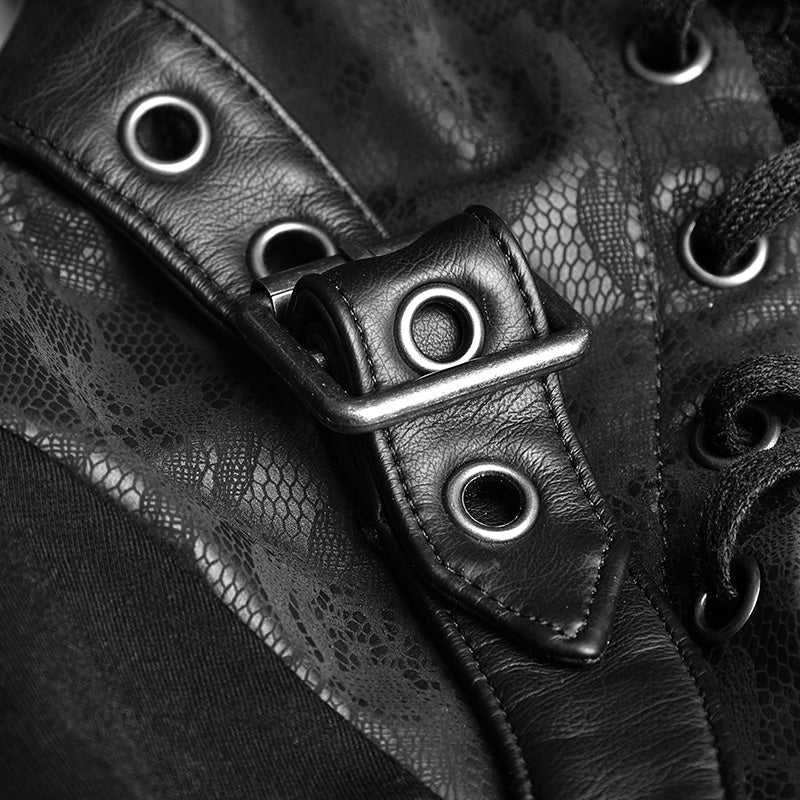 Steampunk Anti-straps Long Sleeve Punk T-shirts With High Neck Collar - Image 10