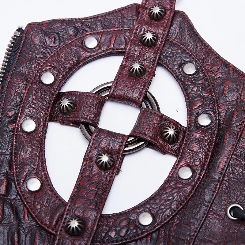 Steampunk Imitation Crocodile PU Gloves - Image 10