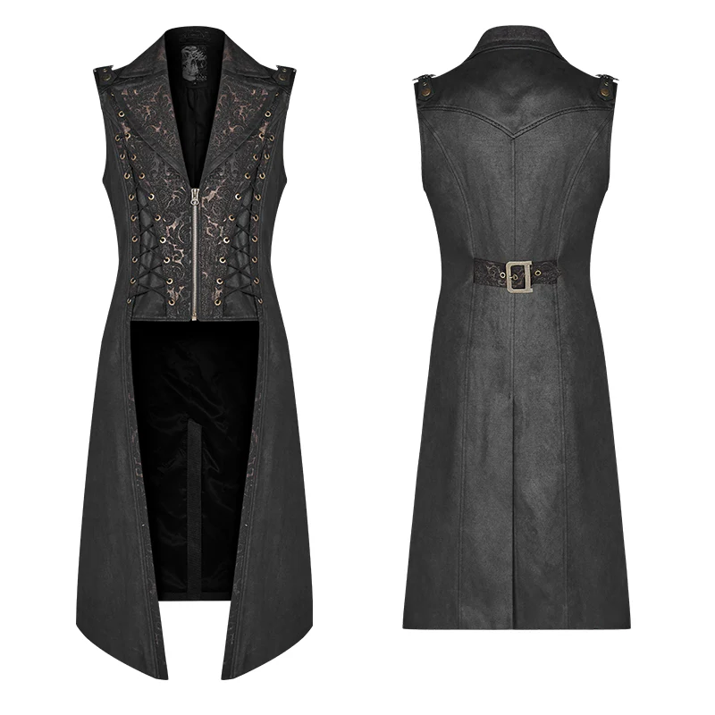 Steampunk The Rope Long Zipper Vest - Image 4