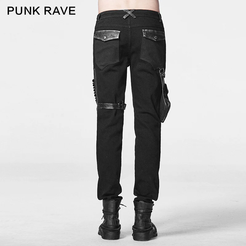 Stock Items Black Punk Pants For Men - Image 3