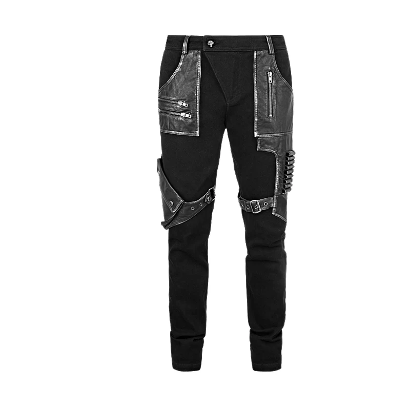 Stock Items Black Punk Pants For Men - Image 4