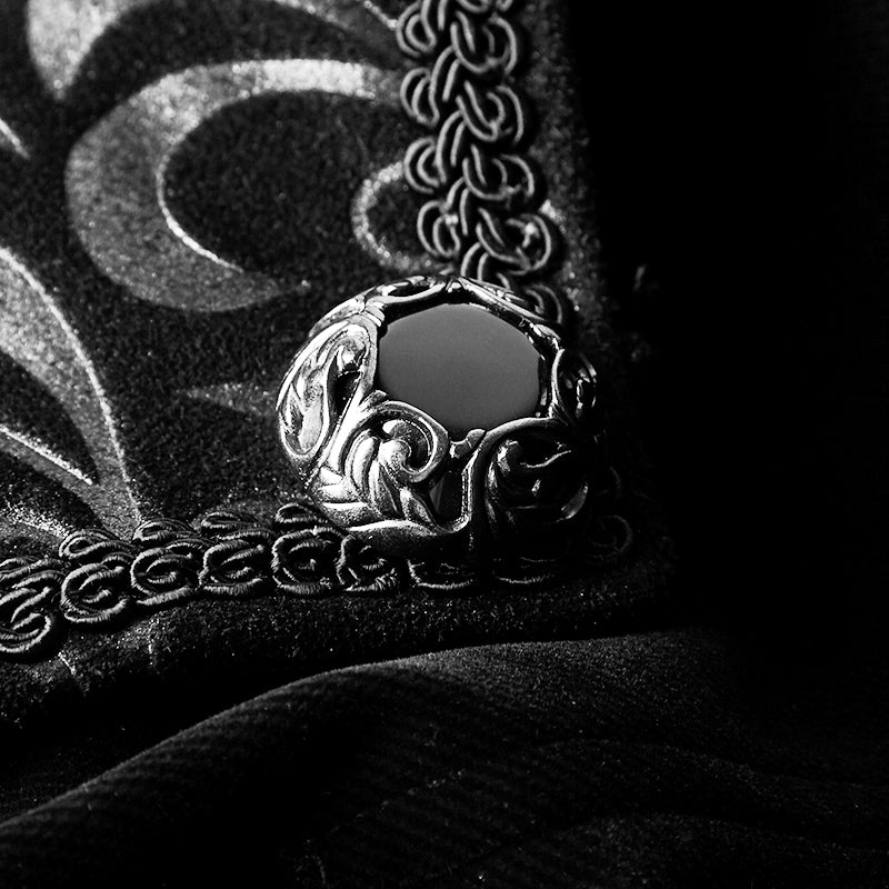 Suede Embossed Velvet Gothic Coat Gorgeous Medium Long Style - Image 5